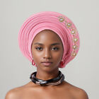 Nigerian African Auto Gele Headtie Women Hijab Hat Turban Head Wrap Cap Wedding