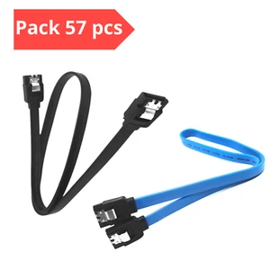 Lot de 57 Câble SATA 3.0 Plat Noir ou Bleu 40cm pour Disque Dur - Bild 1 von 17