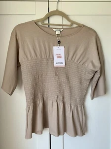 Monki Women’s Top Size M (UK 12-14) Brand New With Tag Pretty Shirred Detail - Picture 1 of 11