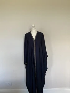 Stunning Navy Blue Islamic Modest Embellished Abaya Dress With Hijab Brand New✨ - Picture 1 of 10