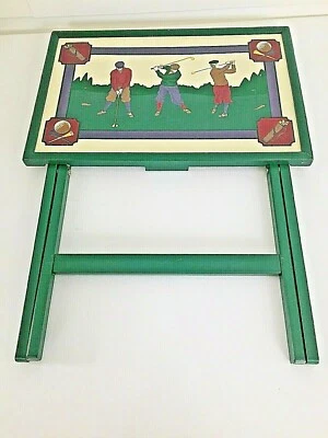 1 Folding Tray Table Laptop TV Dinner Vintage Golfers Themed 25 x 21.5 x 14" - Image 1 of 4