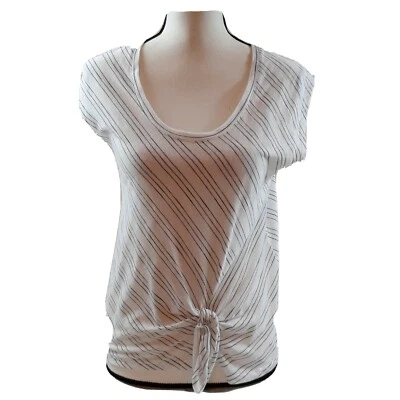  Pullover sin mangas con cuello redondo gris Lilla P para mujer XS corbata elástica frontal  Foto 1 de 4