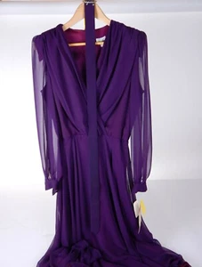 Abito da sera donna vintage dopo il buio taglia 8 colore prugna - Foto 1 di 5