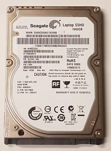 1 TB SATA Seagate Laptop SSHD ST1000LM014 5400rpm 64MB 2.5" Internal Hard Drive - Picture 1 of 1