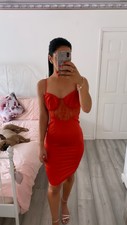 silk red bodycon dress