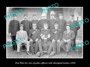 ANTIGUA FOTO HISTÓRICA 8x6 DE LA POLICÍA DE PORT PIRIE SA Y RASTREADOR ABORIGEN c1910 - Imagen 1 de 1