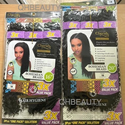 Cherish Synthetic Crochet Hair Extension Handmade 3 x BOHEMIAN BRAID 16 & 20 ''