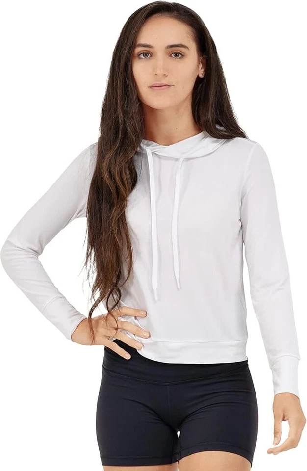 Women Long Sleeve Plain Hoodie Hooded Sweatshirt Pullover Loose Casual Sports - Image 1 of 4