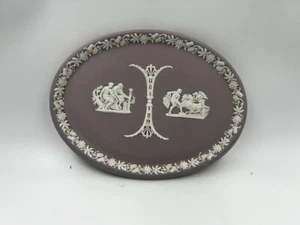 Unusual Wedgwood Jasperware EMBOSSED Pink PLATTER - Picture 1 of 1