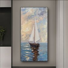 AA1734 Modern Pure Hand-painted Seascape oil painting 48" Plain sailing Unframed