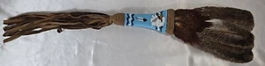 Native American Beaded Feather Fan Tribal Ceremonial Beadwork Original - Picture 1 of 8
