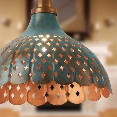 Orlando Faux Blue Patina Metal Pendant Light Lighting Cover