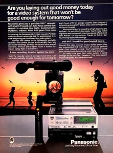 PANASONIC PORTABLE HI-FI VHS RECORDER & CAMERA—1985 MAGAZINE PRINT ADVERTISEMENT - Picture 1 of 1