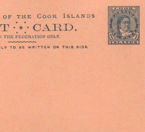 COOK ISLANDS Unused Postal Stationery Card 1d Blue {samwells-covers}MA586 - Picture 1 of 9