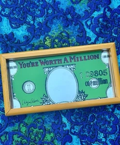 Vintage 70s Wallace Berrie RARE "Your Worth A Million" Dollar Novelty Mirror - Picture 1 of 8