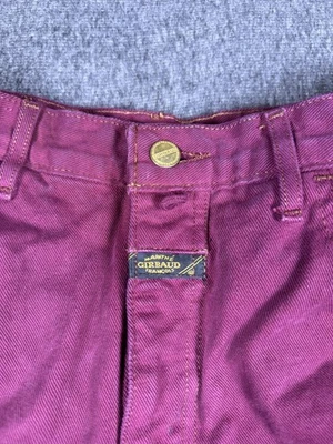 Jeans feminino vintage Marithe Francois Girbaud 13/14 borgonha afunilado EUA 90s - Imagem 1 de 4