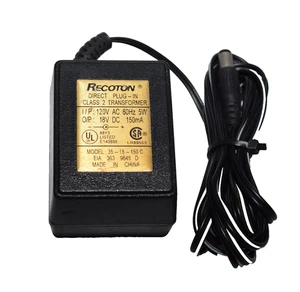 Genuine Recoton AC Adapter Model 35-18-150C Input 120 VAC Output 18 VDC 150mA - Picture 1 of 6