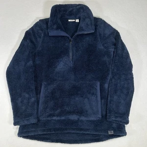 LL Bean Womens Small Blue Fluffy Soft Funnel Neck Long Sleeve Fleece Pullover - Picture 1 of 6