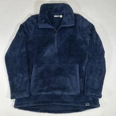 LL Bean Womens Small Blue Fluffy Soft Funnel Neck Long Sleeve Fleece Pullover - Image 1 of 4