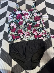 Fullfitall Mujer’s Traje De Baño 2 Piezas Talla 18 Floral Tankini Acolchado Nuevo Con Etiquetas - Imagen 1 de 9