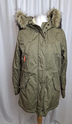 Superdry Chaqueta Mujer Verde Chore Parka Utility Polar Forrado Abrigo Capucha XL L2966 Foto 1 de 4