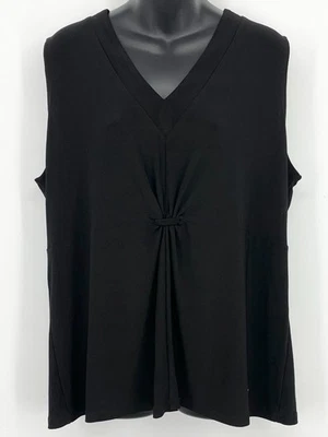 NUEVO Camiseta sin mangas Anne Klein para mujer XL negra túnica camisa sin mangas informal cómoda Foto 1 de 4