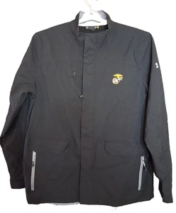 Mens Under Armour US Marine Corps Cold Gear Jacket Black Sz XL Weather Resistant - Picture 1 of 17