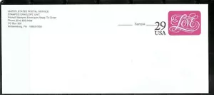 USA SC # U621 LOVE . Sample Envelope. Specimen - Picture 1 of 1