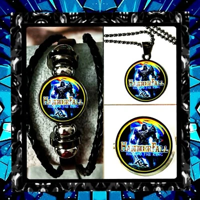 HAMMERFALL  SWEDISH POWER METAL 🇺🇸SET OF THREE 🇺🇸 BRACELET➕NECKLACE➕PIN Foto 1 de 2