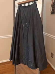 Debby Morgan Größe 6 langer formeller voller Rock Pailletten grau - Bild 1 von 7