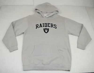 Moletom com capuz vintage NFL Oakland Raiders tamanho M 00s NFL vestuário cinza claro - Imagem 1 de 4