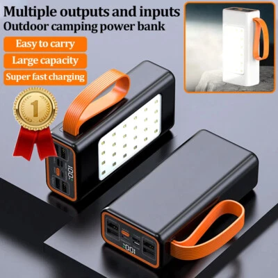 Banco de alimentación 98000 mAh 100 W carga portátil y LED para viajes al aire libre y camping Foto 1 de 4