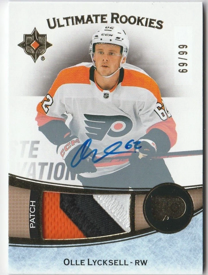 22-23 UD Ultimate Olle Lycksell Ultimate Rookie RC  3 Color Patch Auto /99 - Image 1 of 1