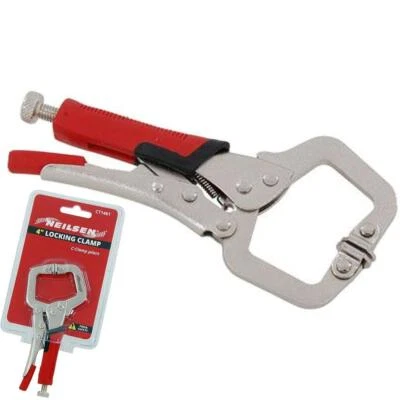 Neilsen 4" Locking Mole Grip C Clamps Work Welding Woodwork Clamp - Image 1 of 3