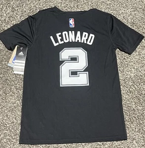 NWT Adidas San Antonio Spurs Kawhi Leonard Jersey Shirt Size Boys Medium - Picture 1 of 4