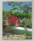 Carte vintage Get Well, ancien moulin à eau rouge, Clinton New Jersey