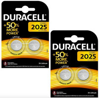 4 x Duracell CR2025 3V Lithium Coin Cell Battery 2025 DL/BR2025 Longest Expiry