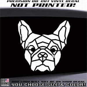 Calcomanía de vinilo poligonal para perro Bulldog francés calcomanía moderna geométrica cabeza facial genial - Imagen 1 de 4