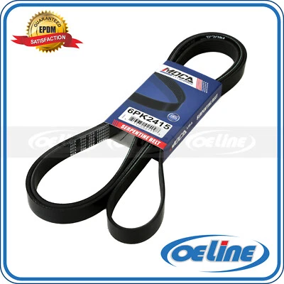 For Chevrolet GMC Audi Cadillac 4.3L 5.0L 5.7L EPDM Serpentine Belt 6PK2415  - Image 1 of 4