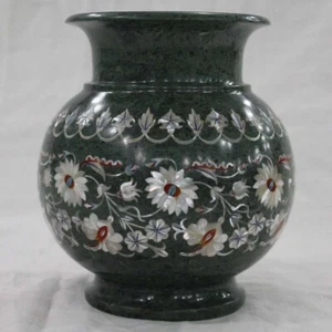 7 Inches Marble Pickle Vase Mother of Pearl Inlay Work Planter for Kitchen Decor - Picture 1 of 7