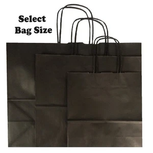 Bolsas de regalo de papel negro ~ Bolsa de fiesta tienda boutique ~ Tamaño pequeño mediano grande - Imagen 1 de 6