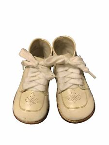 Baby Hard Bottom White Walking Shoes Infant /Baby Size 4.5 D Vintage