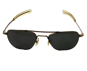 AMERICAN OPTICAL AO 1-10 12K GF GOLD MILITARY AVIATOR SUNGLASSES VINTAGE 1970s - Picture 1 of 20
