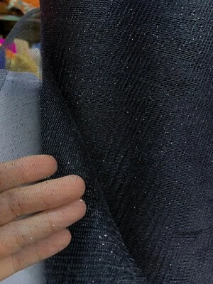 Tela de tul brillante NEGRO para decoración de eventos (60 pulgadas) Vendido por yarda Foto 1 de 2