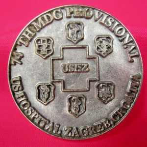 UN OPP 74th MDG Provisional Challenge Coin 2" US Hospital Zagreb Croatia USHZ - Picture 1 of 2