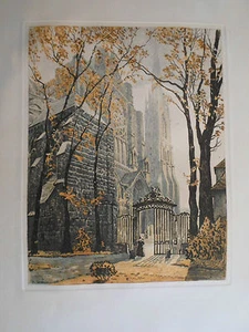 Gravure eau forte - R- SEGUIN - Chartres Cathédrale jardin de l'évéché - Picture 1 of 2