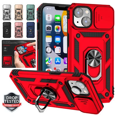 Shockproof Ring Case Slide Camera Cover Lens For iPhone 13 12 11 Pro Max XR SE3 - Image 1 of 4