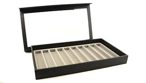 Large Black Display Tray Case with Detachable Lid & Choice of Grey Insert 83-2F - Picture 1 of 12