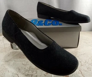 9 & Co. Ballet Flat Jelly Loafer Shoe Slate Grey Fabric 10 M Women Non-slip VTG  - Picture 1 of 7