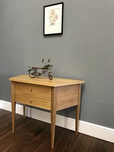 Two Drawer Solid Wood Oak Console Table - Picture 1 of 7